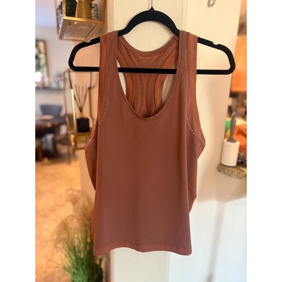 Athleta Tank Top Womens 2XL Brown Allyson Felix Legend Shine Seamless Fitted - Picture 2 of 6